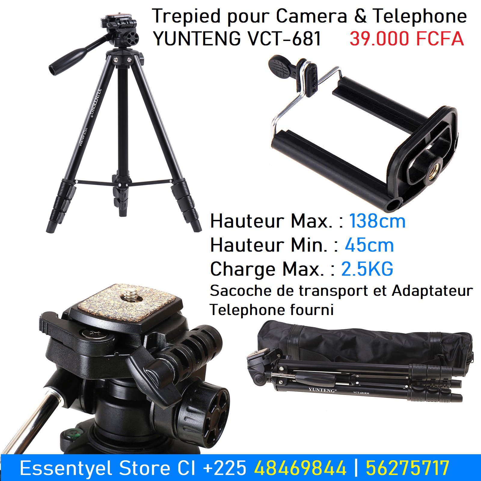 Trépied Pour Camera & Téléphone