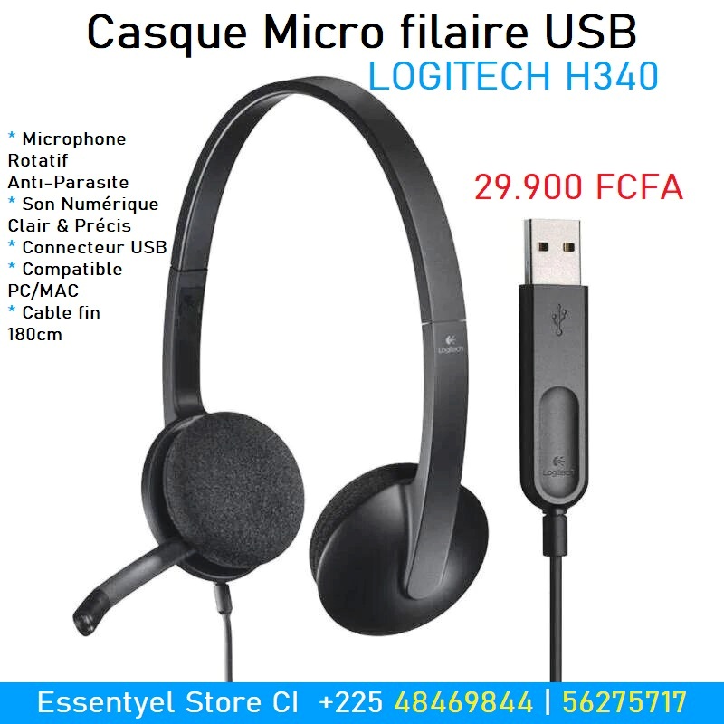 Casque Micro Filaire USB LOGITECH H340