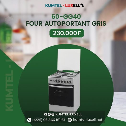 four autoportant gris , hotte de cuisinière
