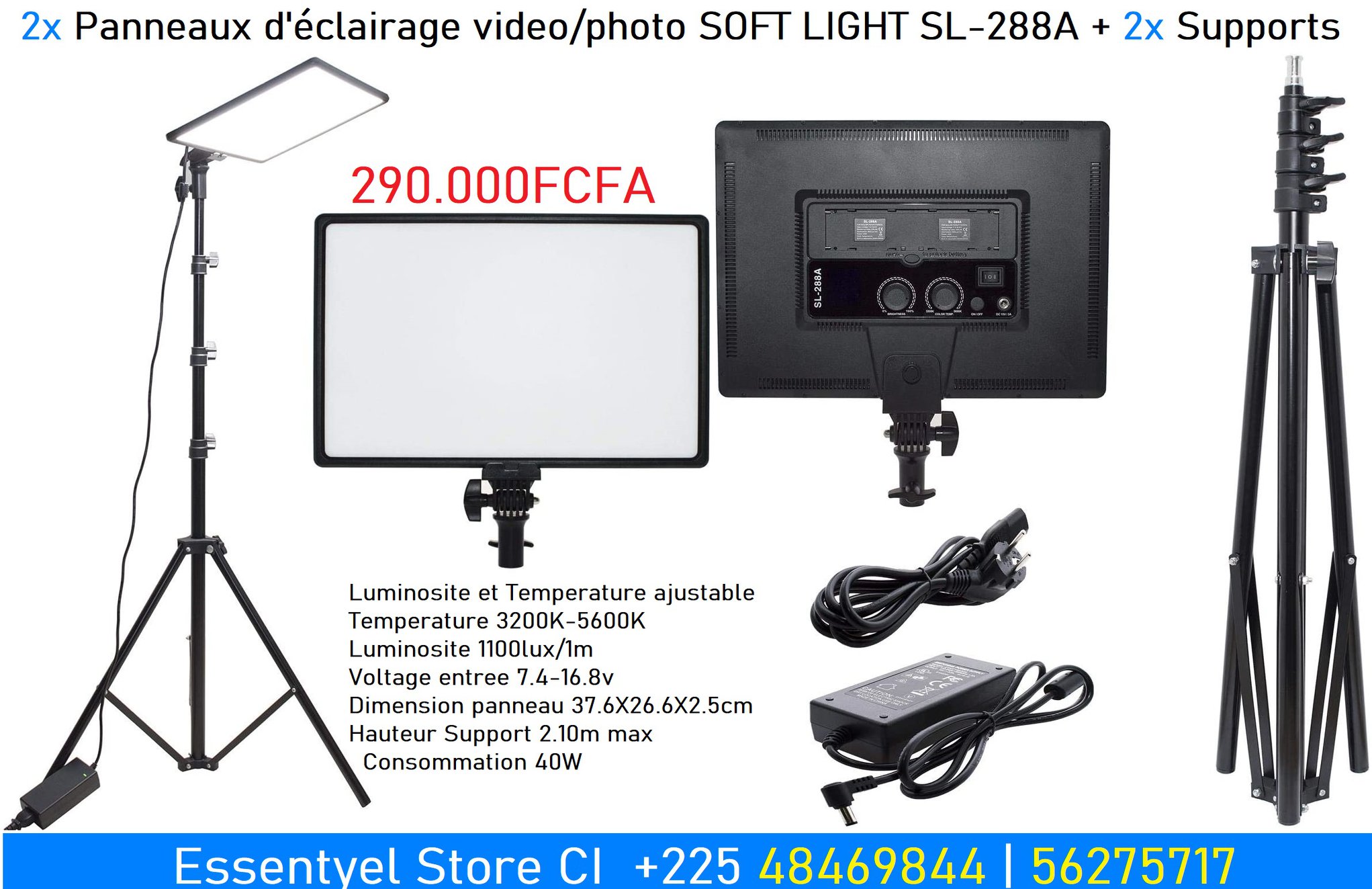 Kit d'éclairage Vidéo et Photo