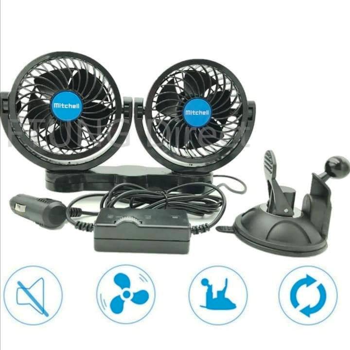Ventilateur de Refroidissement à Double Tête de Voiture 12V