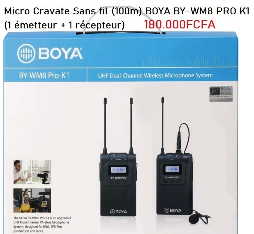 Micro Cravate Sans fil (100m) BOYA BY-WM8 PRO K1