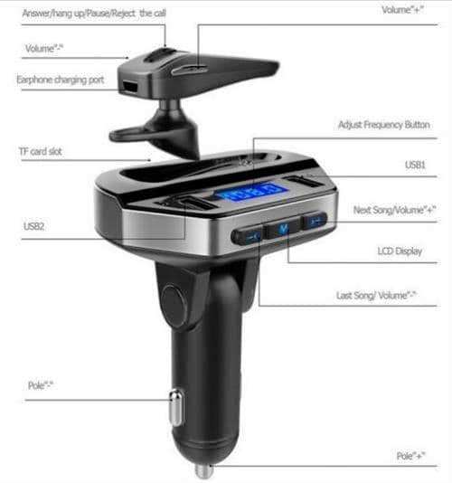 Transmetteur FM V6 Pour Voiture Bluetooth — photo 2