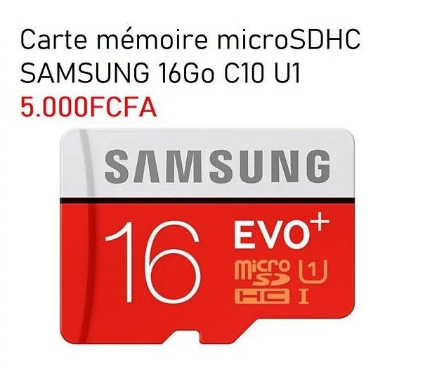 Carte Mémoire Micro SDHC SAMSUNG 16 Go