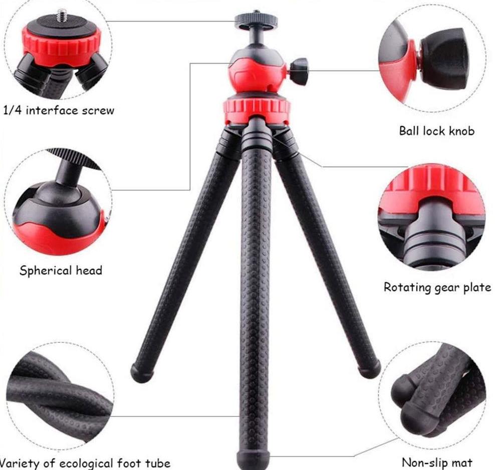 Mini Trepied Flexible pour Camera, Smartphone et GoPro