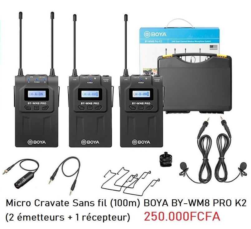Micro Cravate Sans fil (100m) BOYA BY-WM8 PRO K2