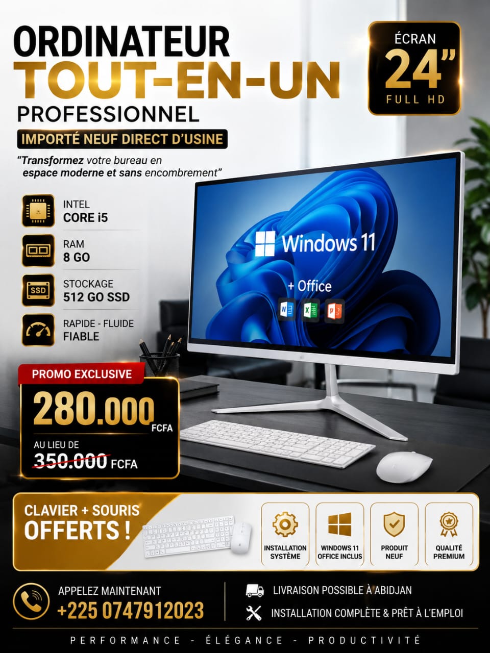 ORDINATEUR NEUF TOUT EN UN CORE i5 +225 0747912023