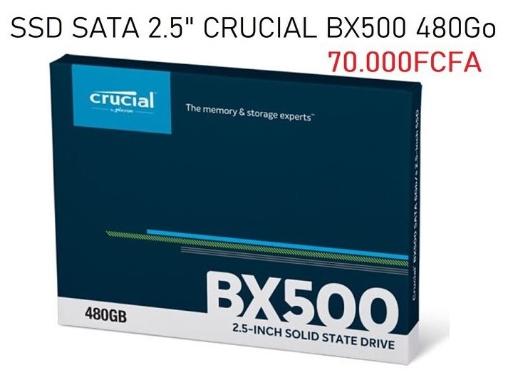 SSD SATA 2.5" crucial BX500 480 Go