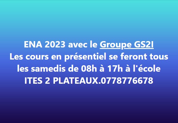 COURS DE PREPARATION ENA 2023