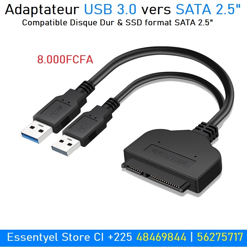 Adaptateur USB 3.1 vers SATA 2.5"