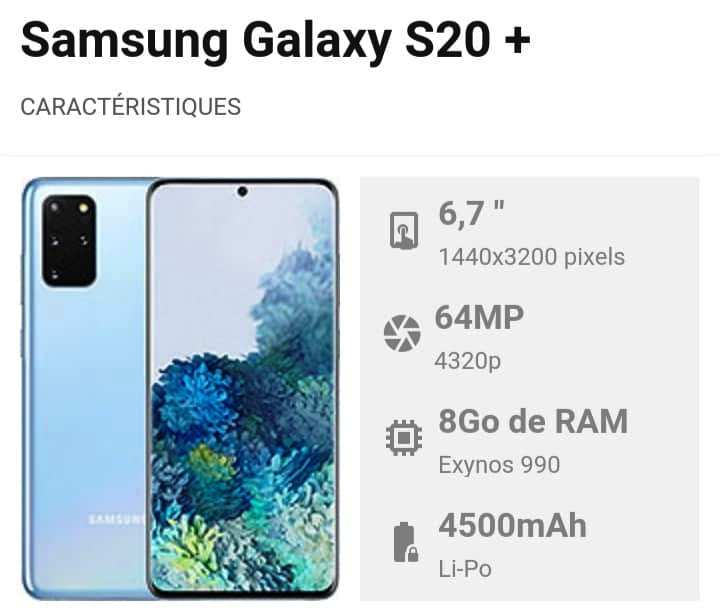 SAMSUNG GALAXY S20 Plus