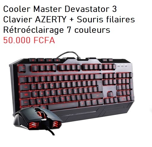 Clavier AZERTY + Souris filaires