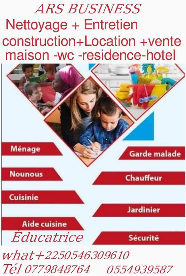 Entretien nettoyage nounou cuisinière
