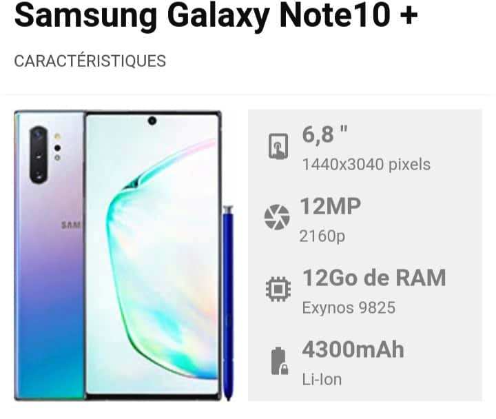 SAMSUNG GALAXY Note 10 plus