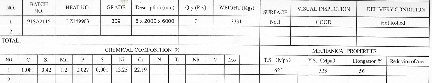 VENTE DE TÔLE REFRACTAIRE 309L — photo 3